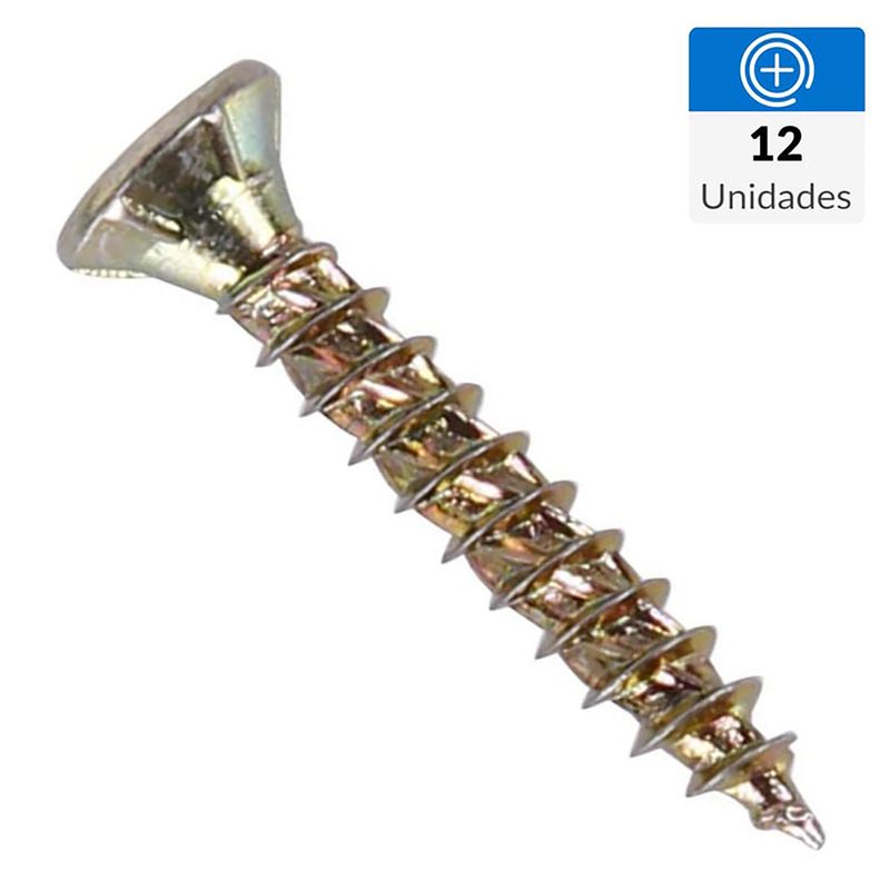 FIXSER - Tornillo Turbo screw Madera Cabeza Phillips Madera 3/4 " 5 mm 12 Unidades