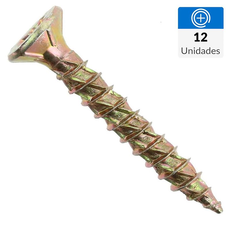 FIXSER - Tornillo Turbo screw Madera Cabeza Phillips Madera 1-1/4 " 6 mm 12 Unidades