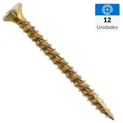 FIXSER - Tornillo Turbo screw Madera Cabeza Phillips Madera 1-1/2 " 6 mm 12 Unidades