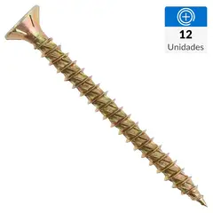 FIXSER - Tornillo Turbo screw Tirafondo Cabeza Phillips Madera 2 " 9 mm 12 Unidades