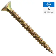 FIXSER - Tornillo Tirafondo Madera 2 " 10 mm 6 unidad(es)