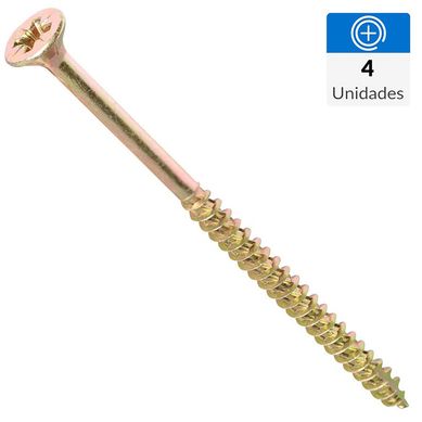 Tornillo Turbo screw Tirafondo Cabeza Phillips Madera 4 