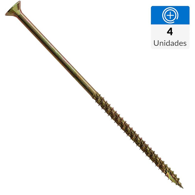 FIXSER - Tornillo Turbo screw Madera Cabeza Phillips Madera 5-1/2 " 14 mm 4 Unidades