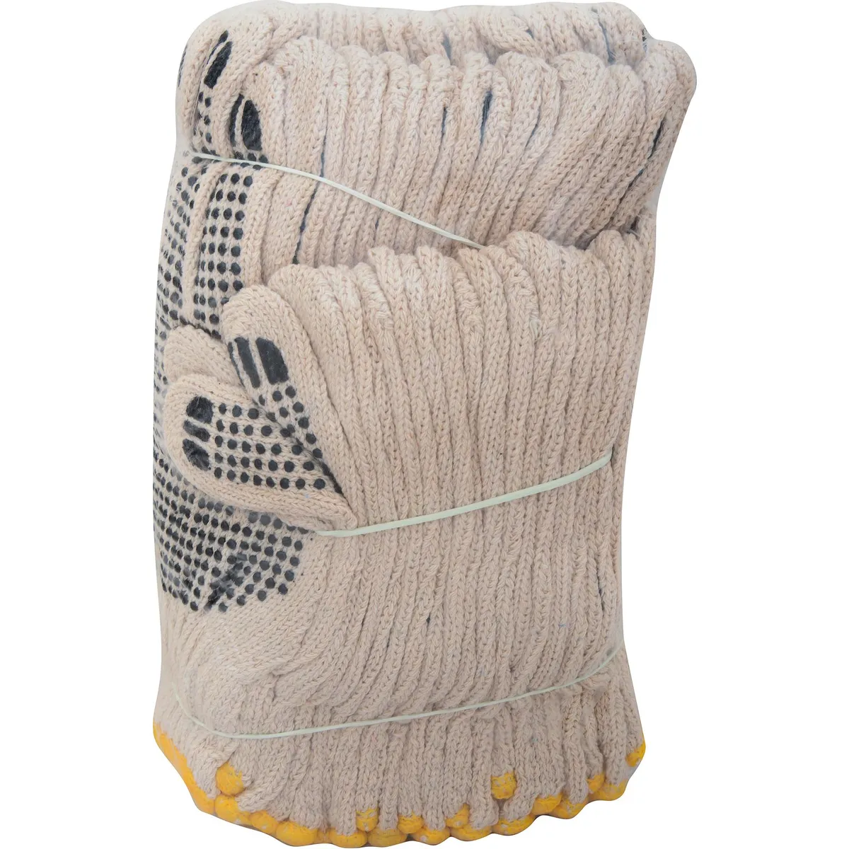 PROPAC - Propack 10 Pares Guantes Policotón de Algodón Talla única Blanco/Negro