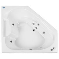 Tina hidromasaje 370 l creta 7 jets derecha 150x150x50 cm