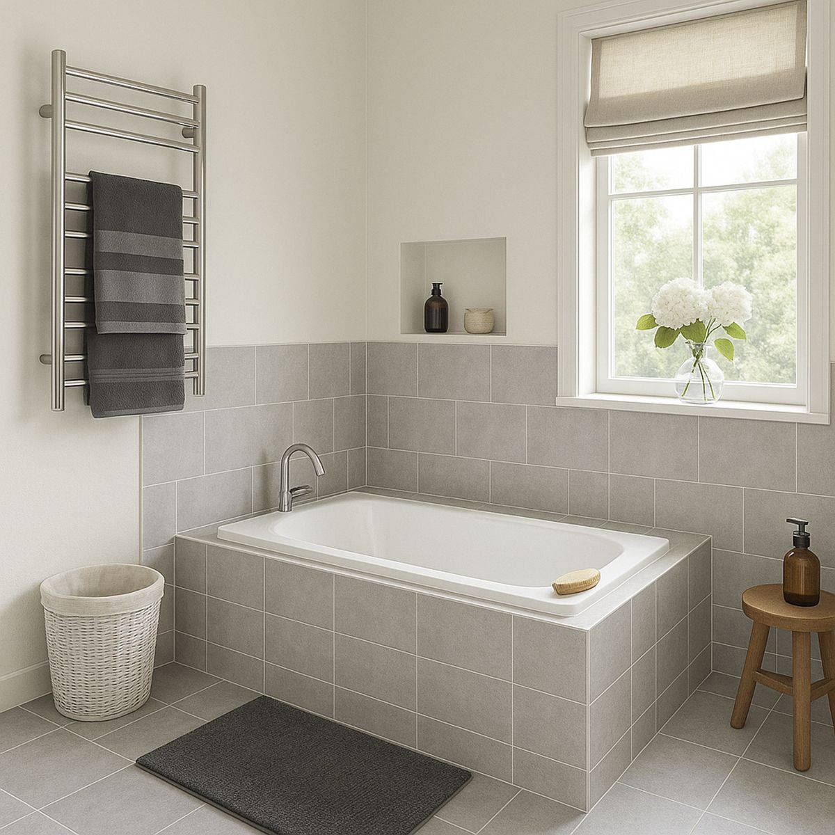 SENSI DACQUA - Tina de Baño 105x70 cm Rectangular Acero Esmaltado