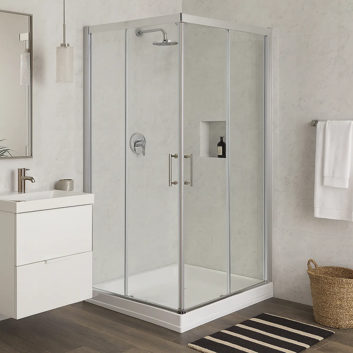 SENSI DACQUA - Receptáculo para ducha 13,5x70x70 cm blanco