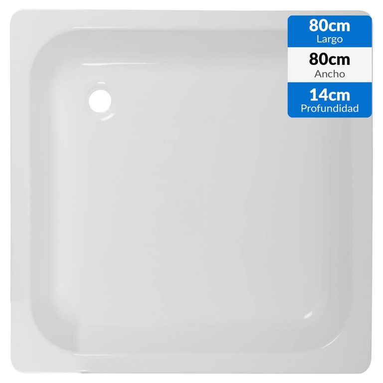 Receptáculo para ducha 14x80x80 cm blanco