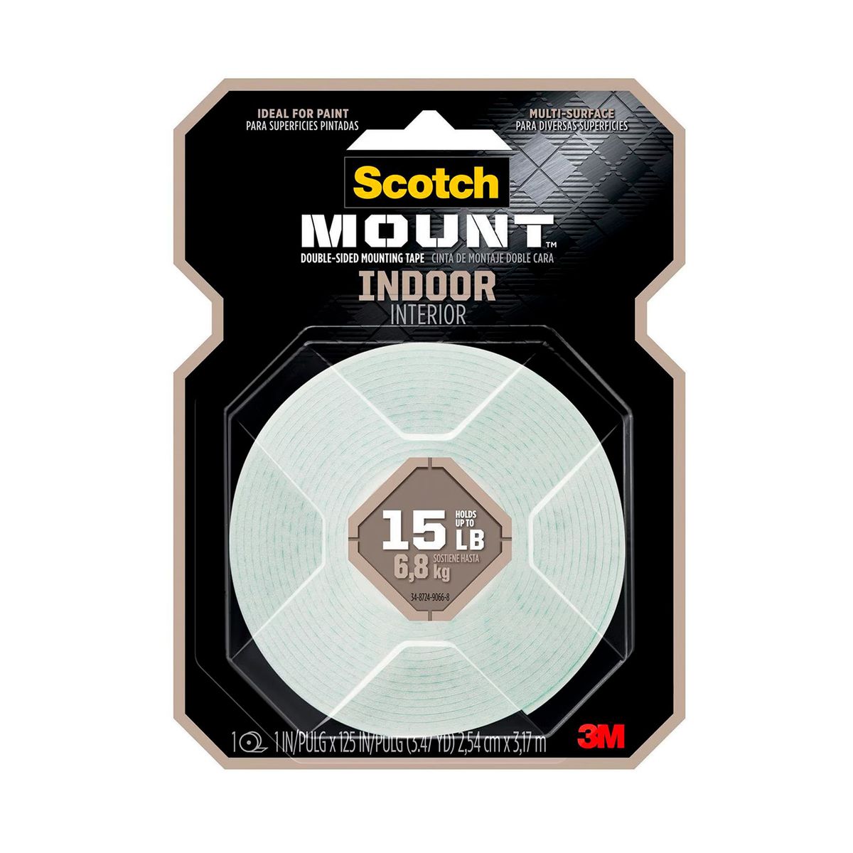 SCOTCH - Cinta Doble Faz Interiores 25.4 mm x 3.17 m