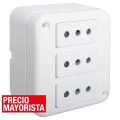 SCHNEIDER ELECTRIC - Tomacorriente triple de sobreponer 10 A Genesis