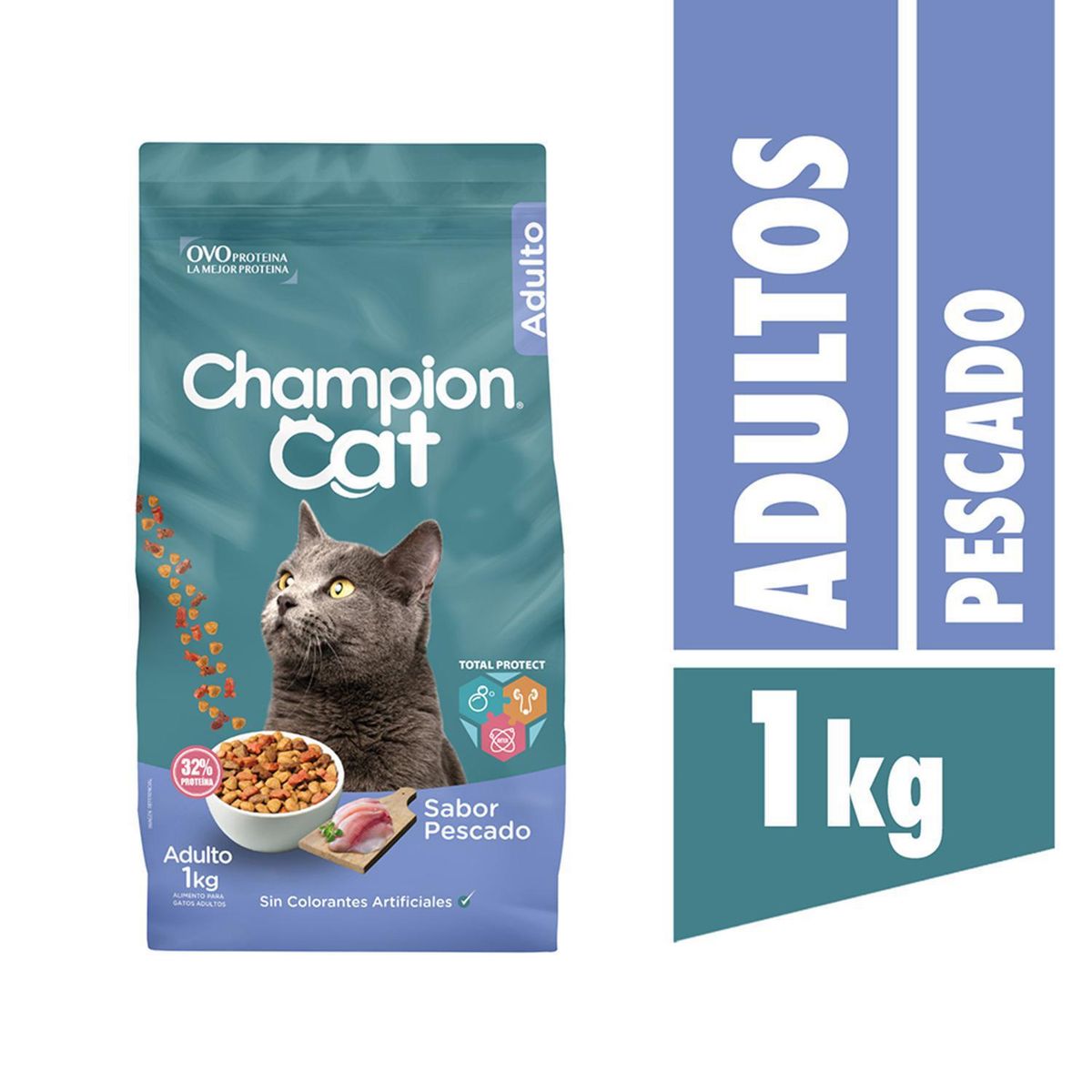 CHAMPION CAT - Alimento para Gato Adulto Pescado 1 kg