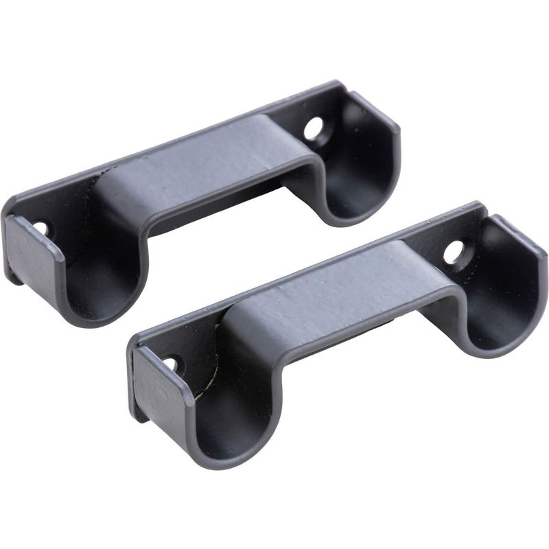 FERRATO - Set de soportes para barra de cortina 19 mm 2 unidades negro