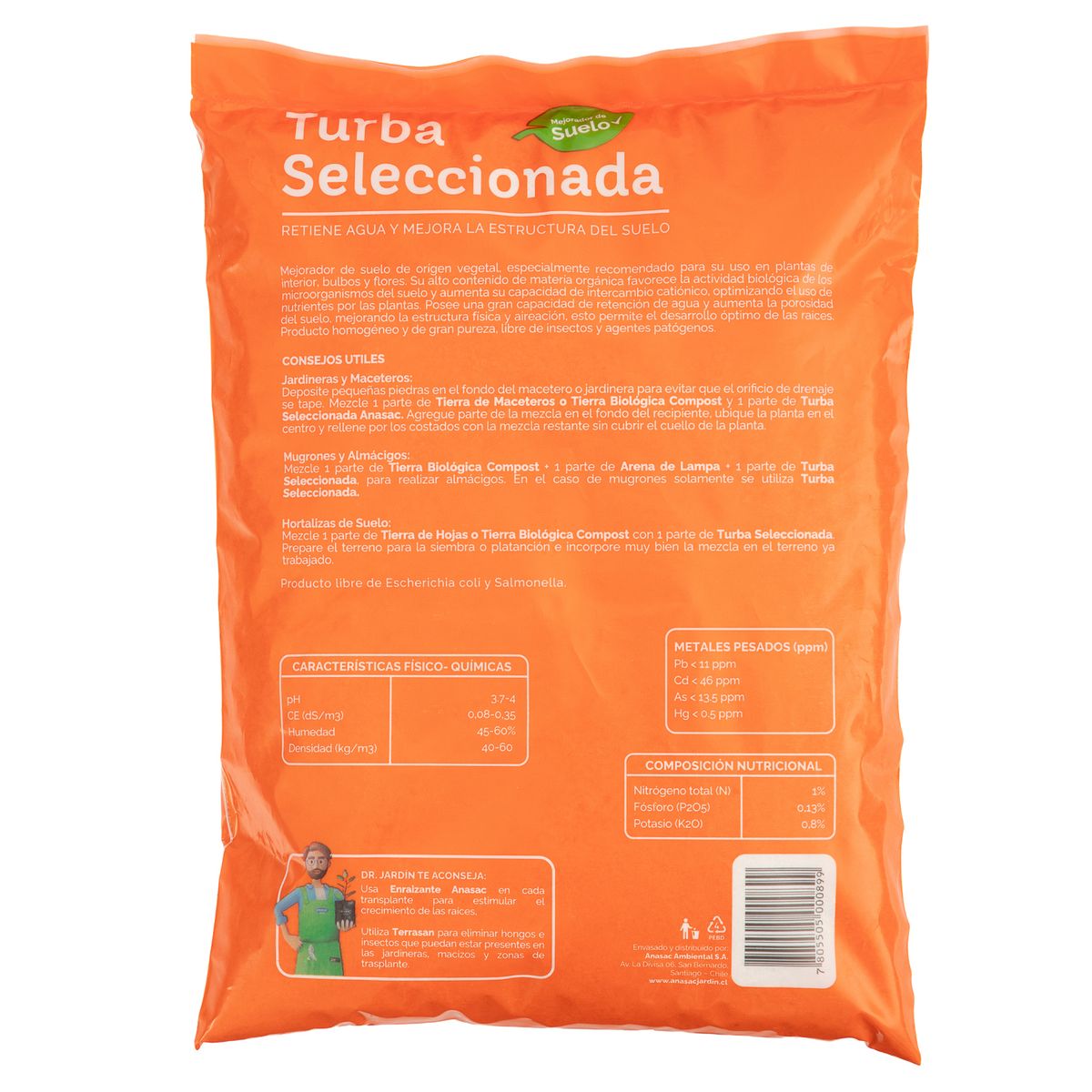 ANASAC - Mejorador de Suelo Turba 1 kg bolsa