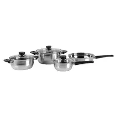 CASA BONITA - Batería de Cocina 7 Piezas Acero Plateado