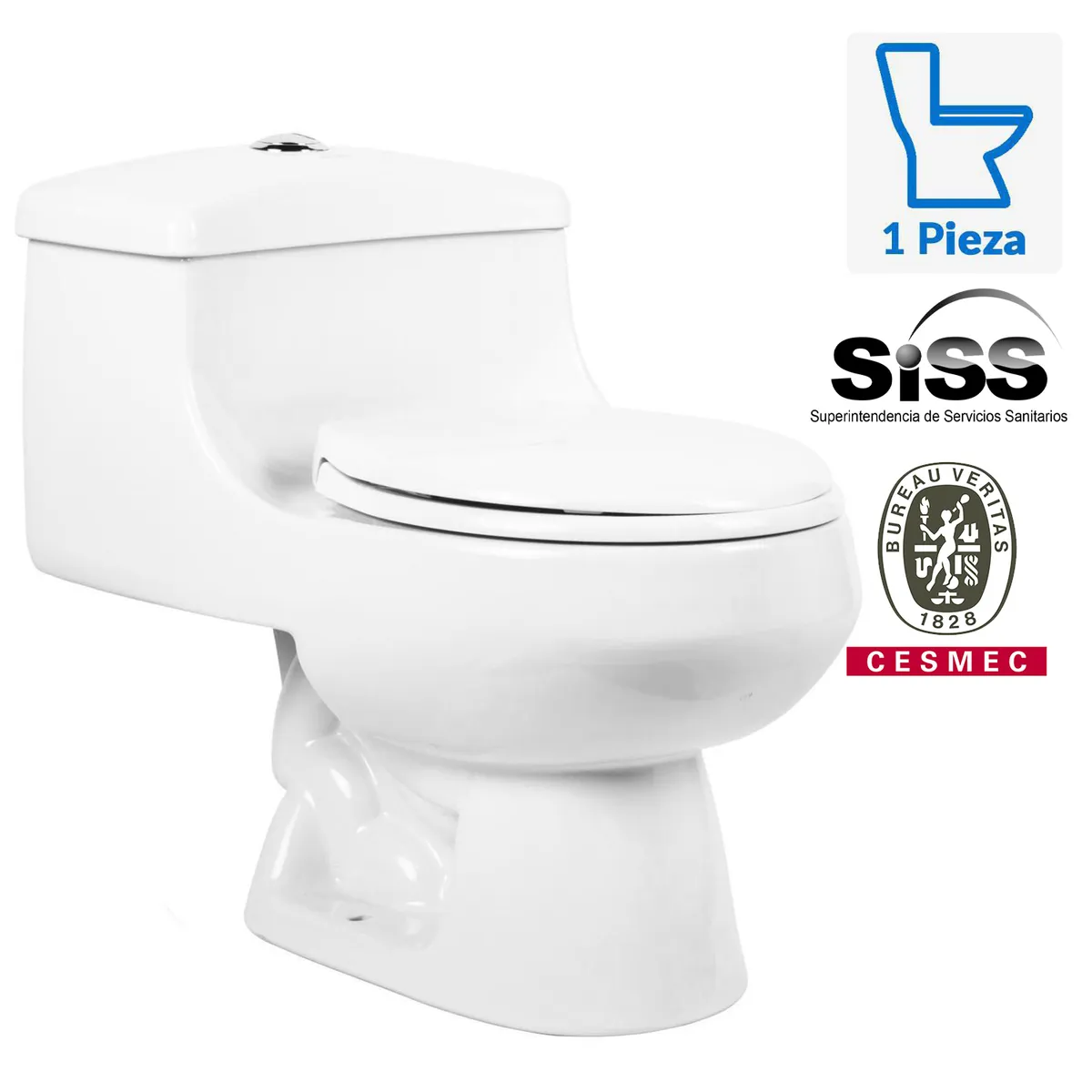 CORONA - Sanitario One piece a Piso 30,5 cm 6 Litros Montecarlo Blanco