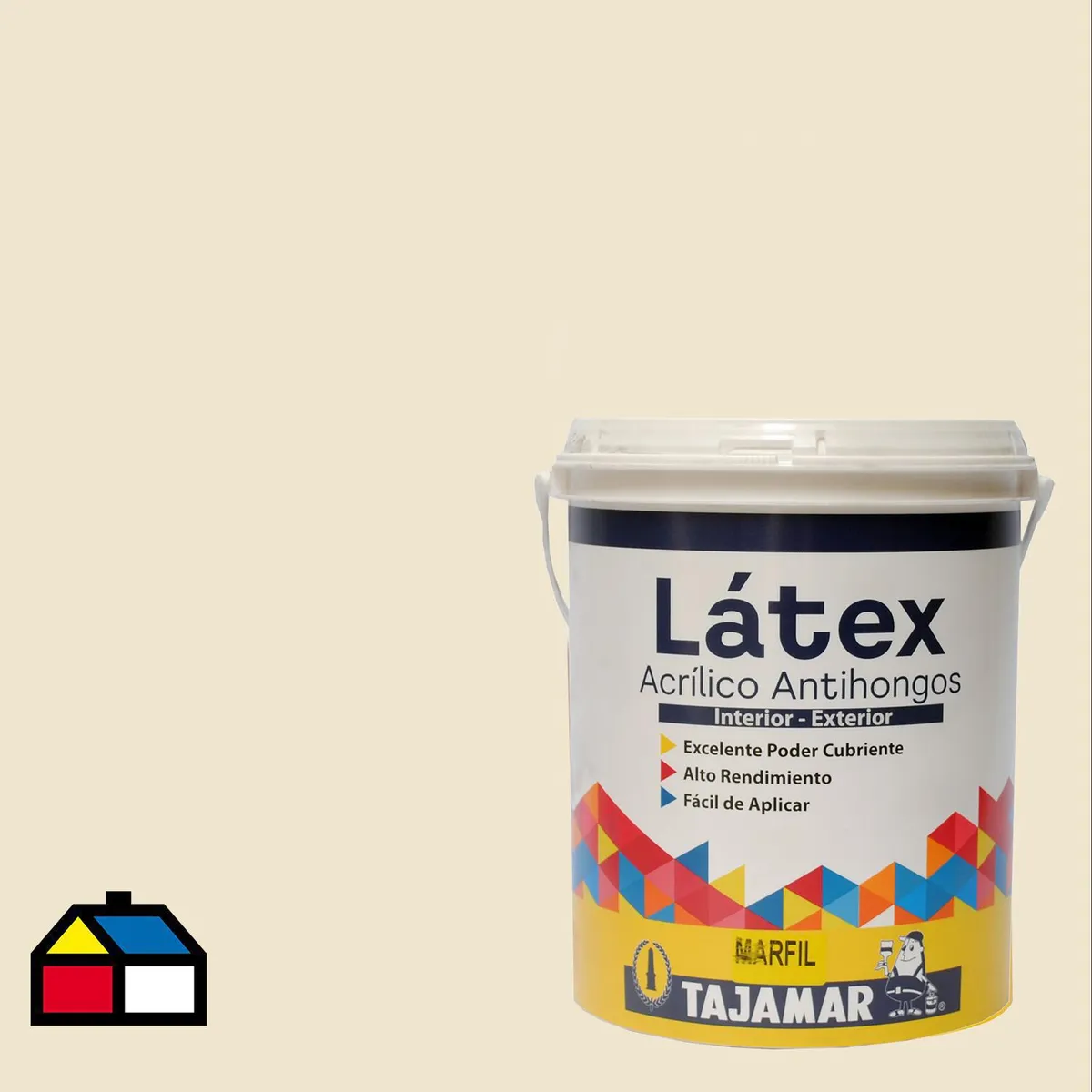 TAJAMAR - Pintura Látex Acrílico 1 galón(es) Mate Blanco Marfil