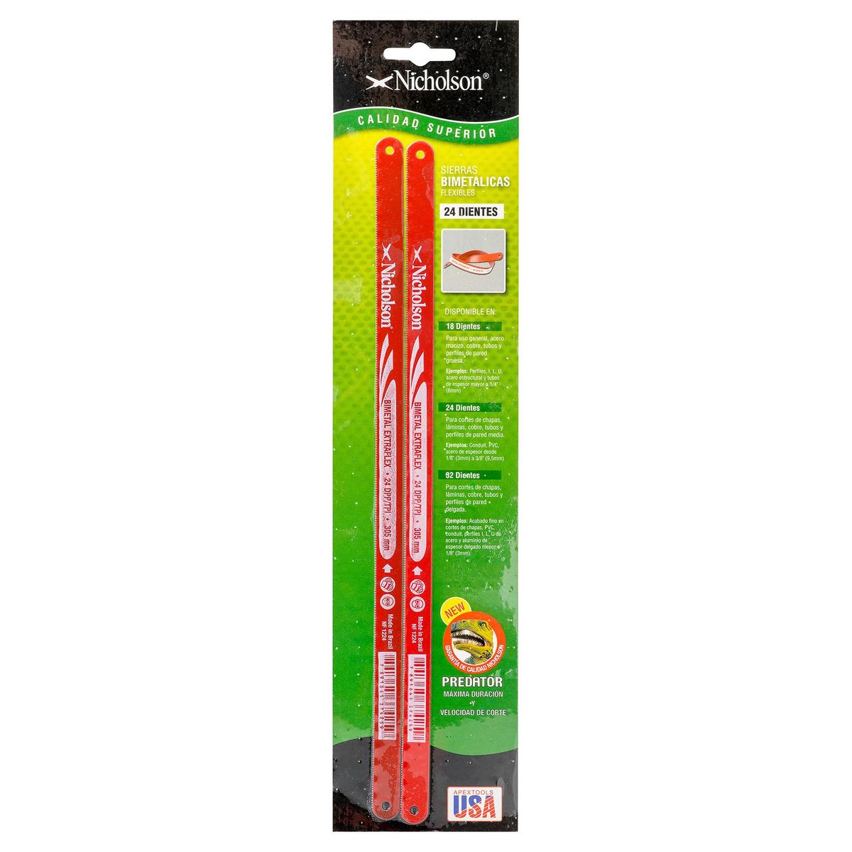 NICHOLSON - Hoja de sierra 24 dientes 12" bimetal