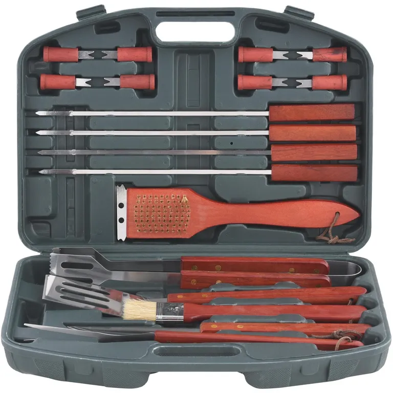 Kit De Herramientas Para Asado 18 Piezas Con Maleta
