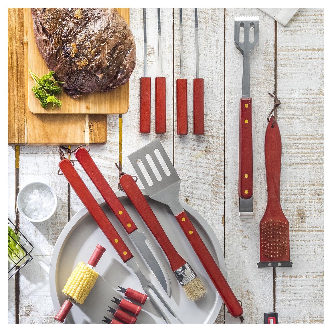 Kit de herramientas para asado en maleta