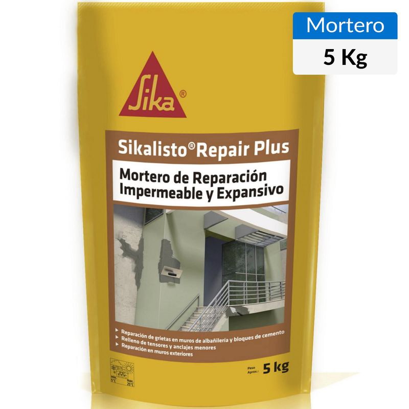 SIKA - Sikalisto Mortero Reparación Impermeable y Expansivo Saco 5 Kg