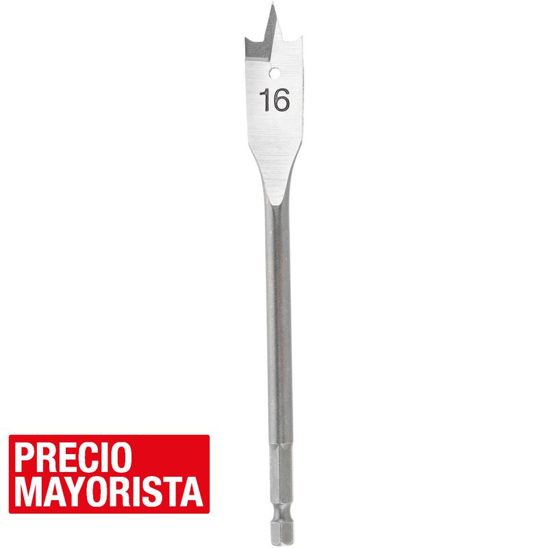 BAUKER - Broca paleta para madera 16x150 mm centradora