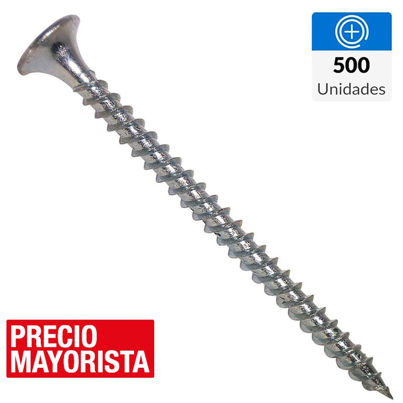 MAMUT - Tornillo Autoperforante Cabeza Phillips Yeso-Cartón 1-5/8 " 6 mm 500 Unidades