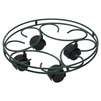 Portamacetero Circular Metálico Con Ruedas Para Macetas 31 Cm