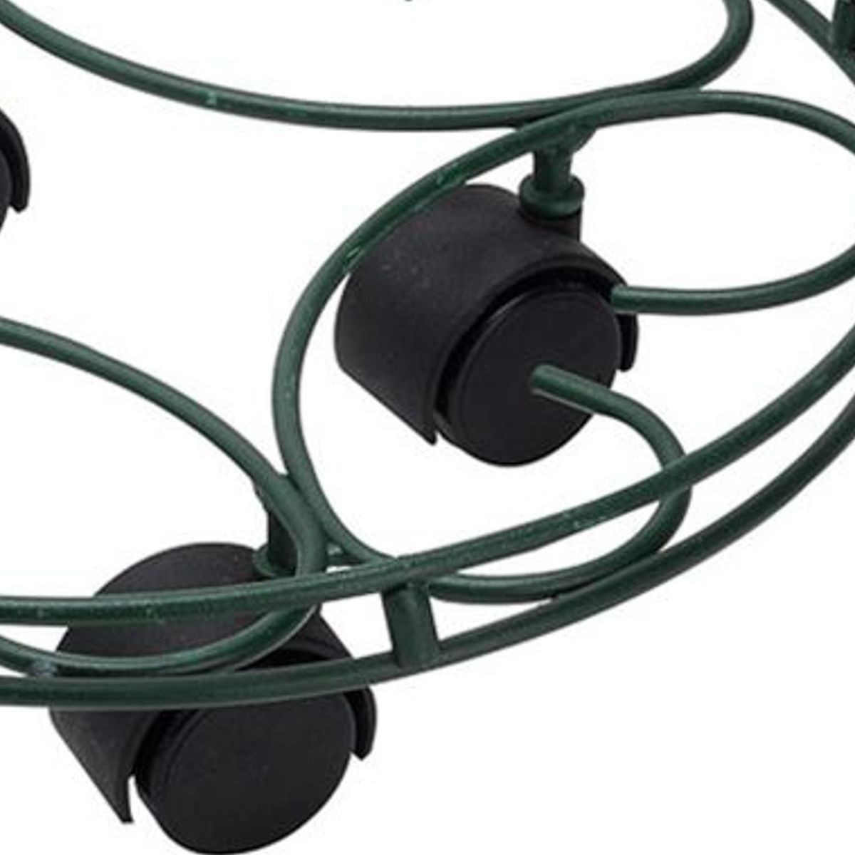 ERGO - Portamacetero circular de metal 31 cm con ruedas verde