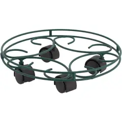 ERGO - Portamacetero circular de metal 37 cm con ruedas verde
