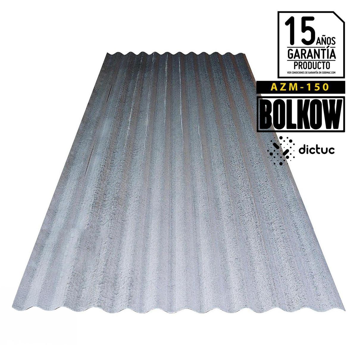 BOLKOW - Plancha Zinc Acanalada 0.35 mm 85.1x400 cm Gris AZM150