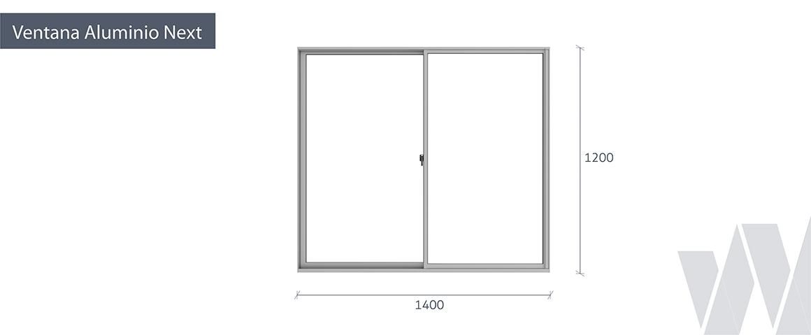 Medidas ventana corredera aluminio monolítica