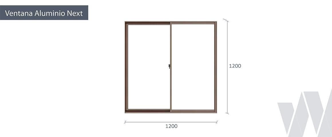 Medidas ventana corredera aluminio monolítica