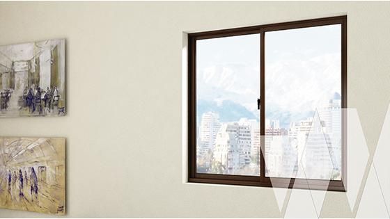 Ambientación ventana corredera aluminio monolítica