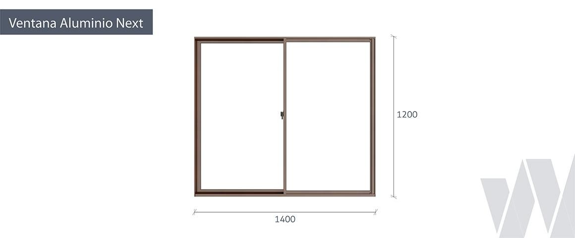 Medidas ventana corredera aluminio monolítica