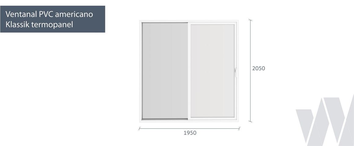 Medidas ventanal corredera PVC Klassik termopanel