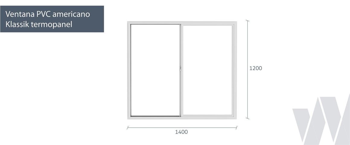Medidas ventana corredera PVC KLassik termopanel