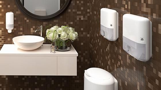 Dispensador toalla interfoliada linea elevation diseño moderno