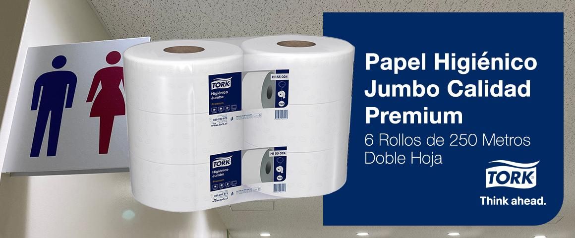 Papel Higiénico Tork Jumbo Calidad Premium - 6 Rollos de 250 Metros - Doble Hoja