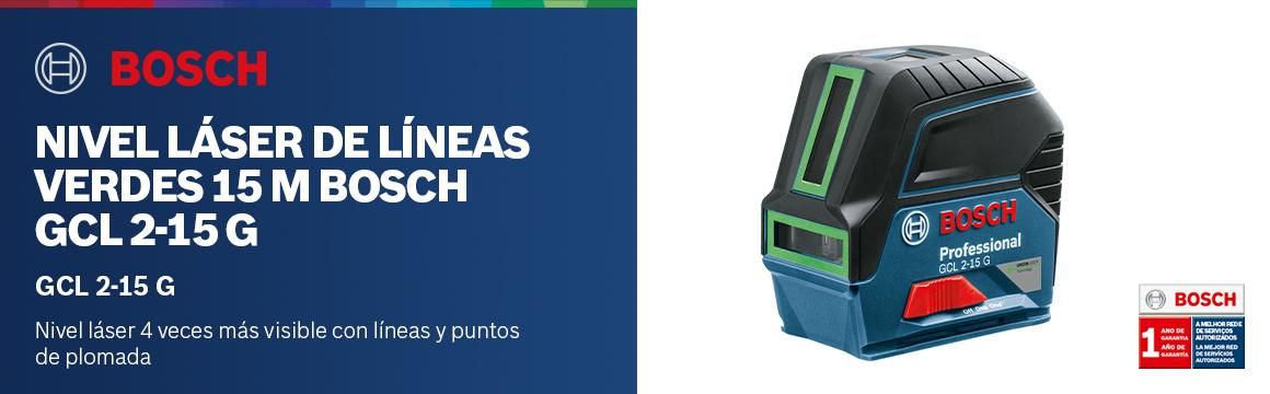 Nivel Láser de Líneas Verdes 15 m con puntos Bosch GCL 2-15 G
