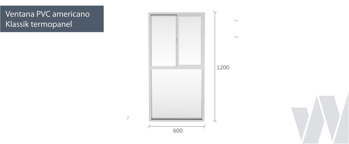Medidas conjunto fijo más corredera PVC KLassik termopanel