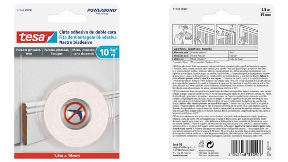 cinta de doble cara para colgar;cinta de doble cara resistente;cinta para colgar;cinta para colgar en paredes pintadas;cintas para colgar;colgar sobre paredes pintadas