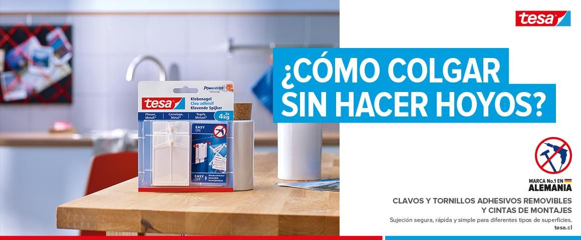 Clavclavo adhesivo;clavo adhesivo para azulejos;soportes adhesivos;soportes adhesivos 4 kg;colgar cuadros sin agujeros;colgar cuadros en la pared;colgar cuadros sin dañar la pared;colgar adornos sin taladro;ganchos sin clavos;sin clavos;sistema para colgar cuadros;colgar cuadros sin clavos;cuadros sin clavoso adhesivo tesa® para azulejos y metal 4 kg, 2 piezas