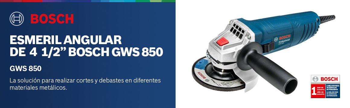 Esmeril Angular de 4 1/2” Bosch GWS 850