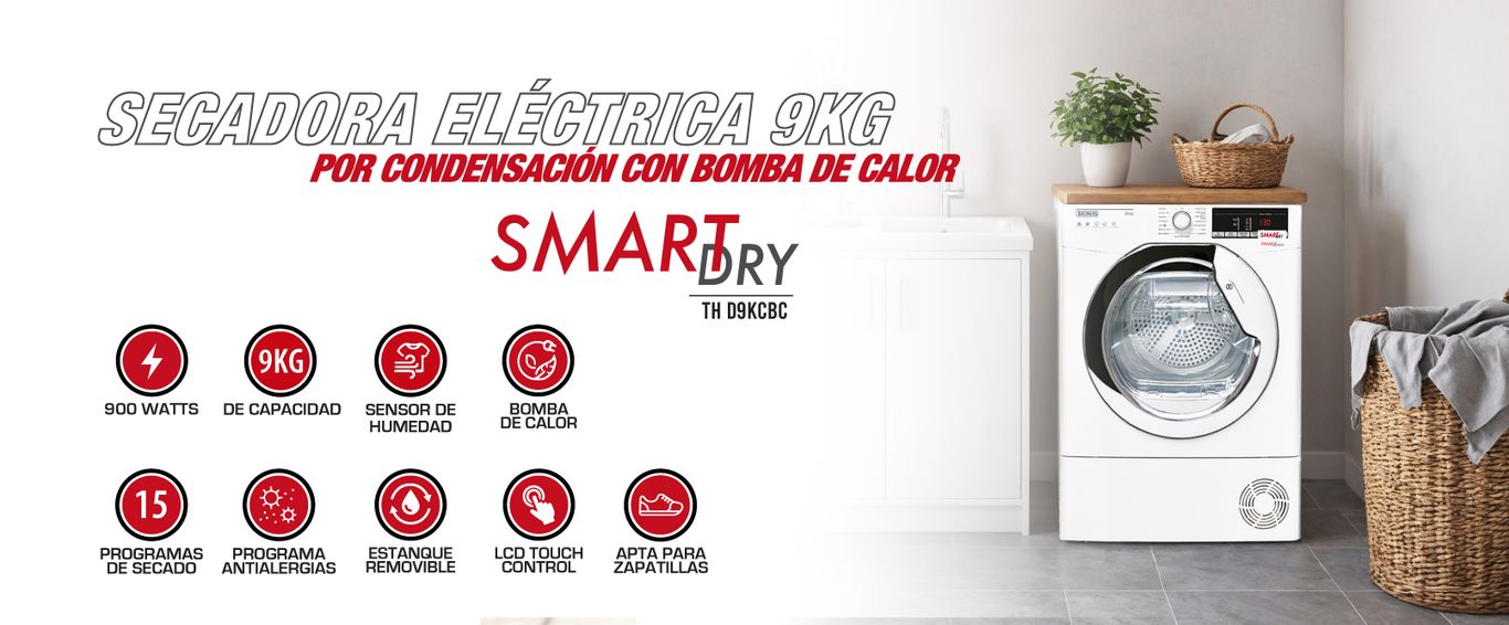 Secadora Eléctrica 9kg Por Condensación con Bomba de Calor
