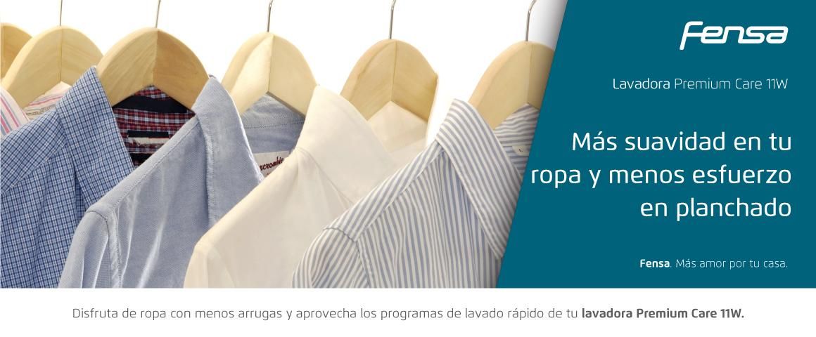 Más suavidad en tu ropa y menos esfuerzo en planchado con la Lavadora Premium Care 11W