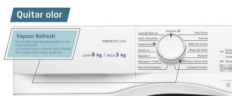 Tecnología Vapour Refresh, tus prendas favoritas renovadas en tan solo minutos.