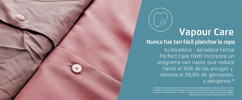 Tecnología Vapour Care. Nunca fue tan facil planchar la ropa.