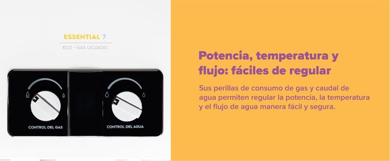 Potencia, temperatura y fujo faciles de regular