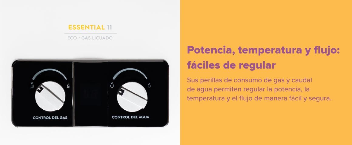Potencia, temperatura y fujo faciles de regular