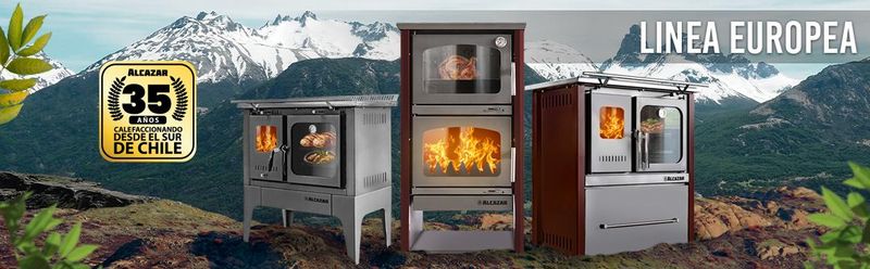 COCINAS  A LEÑA ALCAZAR LINEA M Y LINEA S MÁS HORNO OFEN